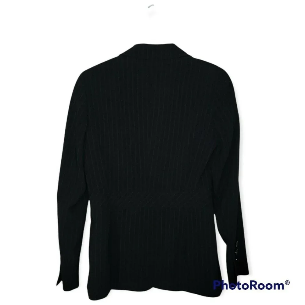 Escada Black Pin Stripe Blazer Size Sm